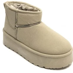 SHOES Agathe dame bamsestøvler 8906 - Kaki Discount