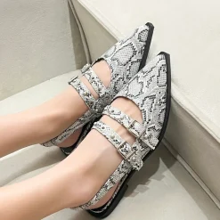 SHOES Amelia dame slingback ballerinaer 8316 - Snake Sale