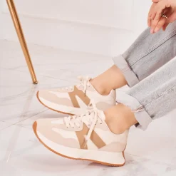 SHOES Annick dame sneakers 8917 - Beige Best