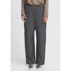 b.young dame bukser BYMMIDDE - Dark Grey Mel. Pinstripe Mix Clearance