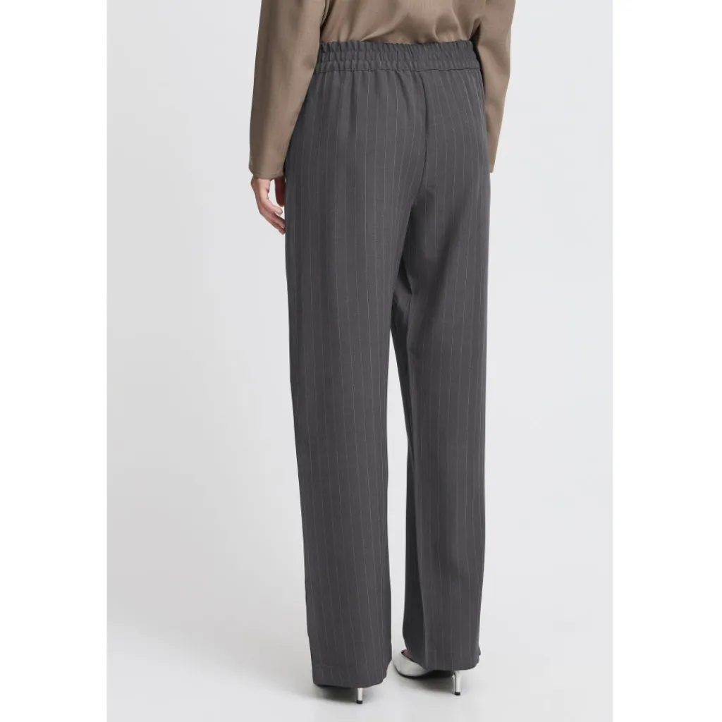 b.young dame bukser BYMMIDDE - Dark Grey Mel. Pinstripe Mix Clearance