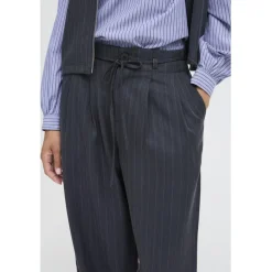 b.young dame bukser BYXDAYO - dark grey stripes Best