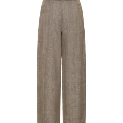 b.young dame bukser BYXDIYAR - BROWN/BLACK TARTAN Discount