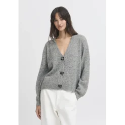 b.young dame cardigan BXOMEA - Mid Grey Melange New