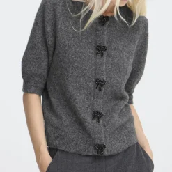 b.young dame cardigan BYOMEA - Dark grey melange Hot