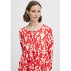 b.young dame kjole BYJASMINA - Flame Scarlett Eth Mix Clearance