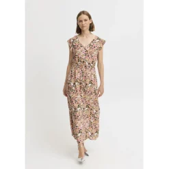 b.young dame kjole BYMMJOELLA - Coral Blush Flower Hot