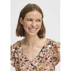 b.young dame kjole BYMMJOELLA - Coral Blush Flower Hot