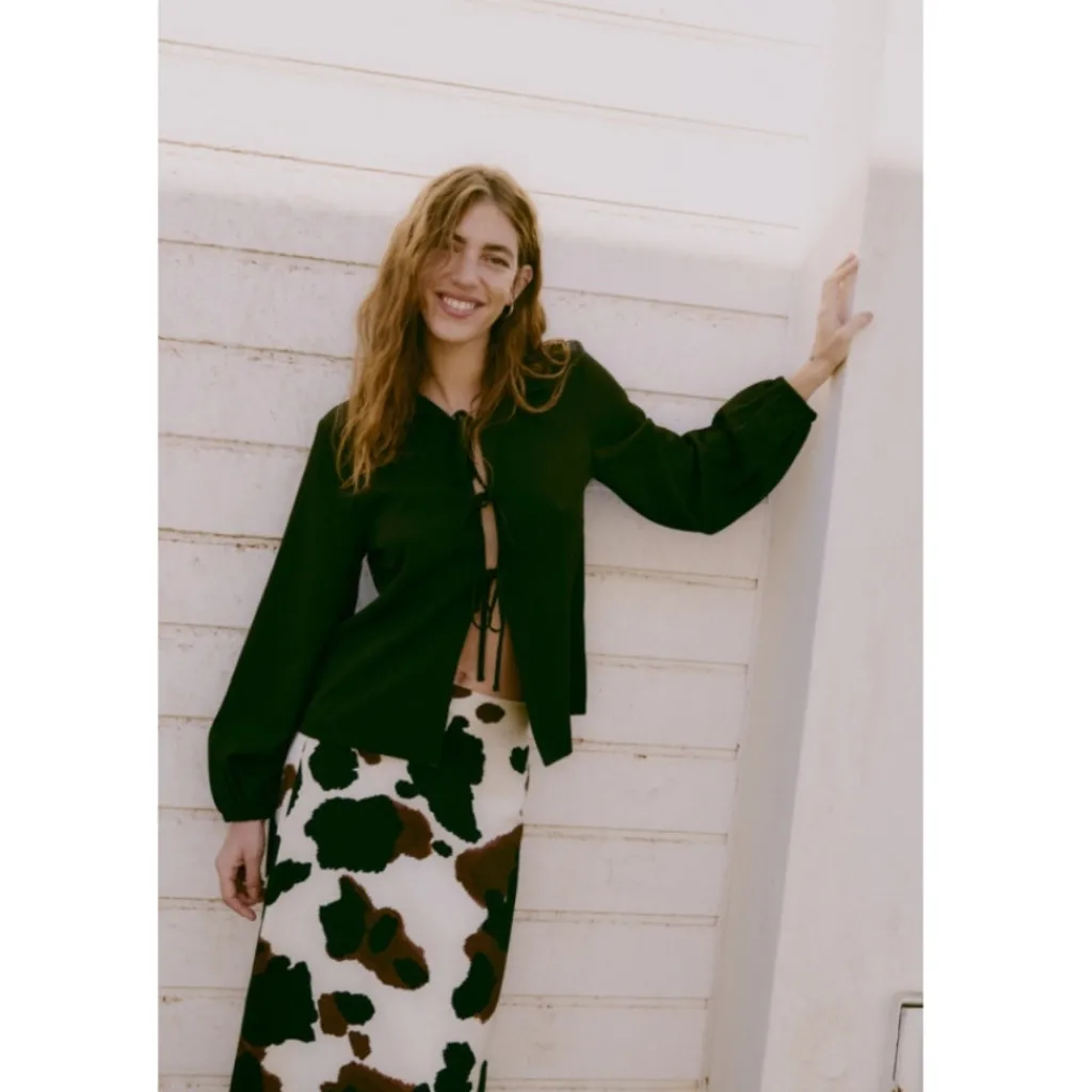 b.young DAME NEDERDEL BYIHAMMA - String Cow Print