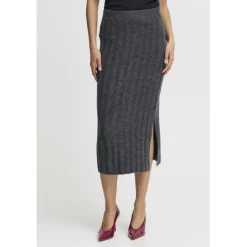 b.young dame nederdel BYMARIANNE - Dark grey melange Sale