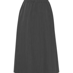 b.young dame nederdel BYMIDDE - Dark Grey Mel. Pinstripe Mix Hot