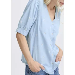 b.young dame skjorte BYKOSMO - Light Blue Denim Hot