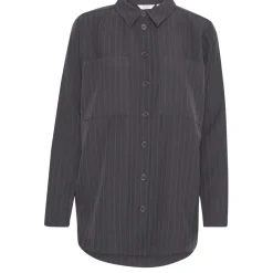 b.young dame skjorte BYMMIDDE - Dark Grey Mel. Pinstripe Mix Clearance