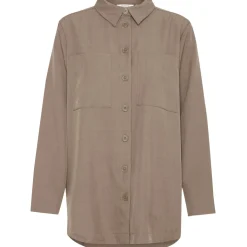 b.young dame skjorte BYMMIDDE - Walnut Melange Outlet