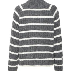 b.young dame strik BYMARIANNE - Dark Grey Melange Mix New