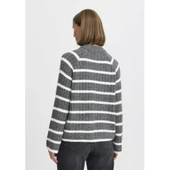 b.young dame strik BYMARIANNE - Dark Grey Melange Mix New