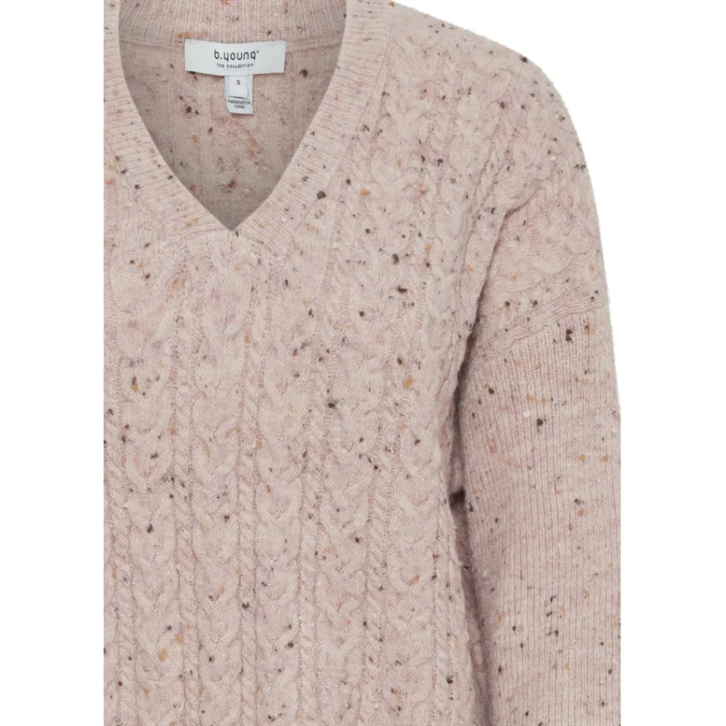 b.young dame strik BYNATA - Pale Mauve Melange Discount