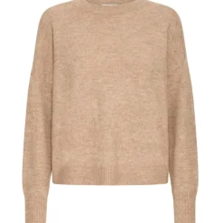 b.young DAME STRIKTRØJE BYMONNA - Walnut Melange Outlet