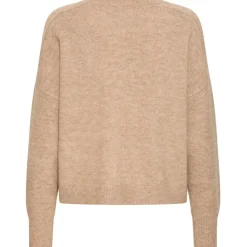 b.young DAME STRIKTRØJE BYMONNA - Walnut Melange Outlet