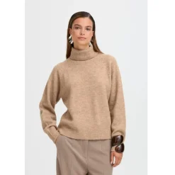 b.young DAME STRIKTRØJE BYMONNA - Walnut Melange Best