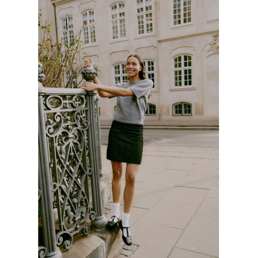 b.young dame striktrøje BYOMEA - Mid Grey Melange Online