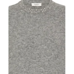 b.young dame striktrøje BYOMEA - Mid Grey Melange Online