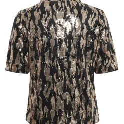 b.young dame top BYREI - Gold Abstract Mix