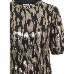 b.young dame top BYREI - Gold Abstract Mix