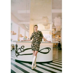 b.young dame top BYREI - Gold Abstract Mix