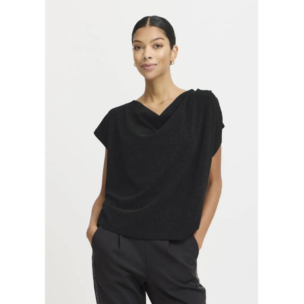 b.young dame top BYSHILOH - Black Mix Outlet