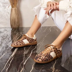 SHOES Elie dame sneakers 8965 - Leopard Discount