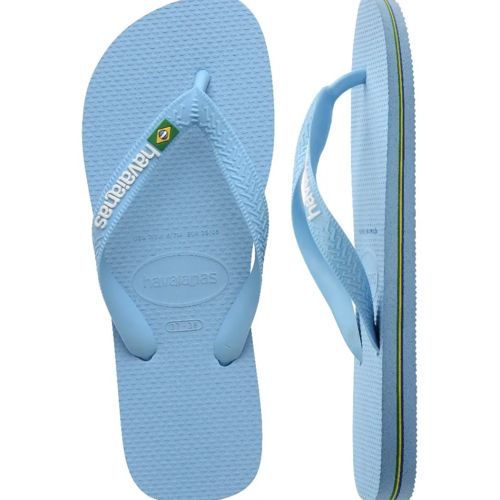 HAVAIANAS Slippers Unisex Brazil Logo 4110850 - BlueLavender/White Best