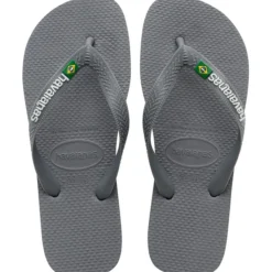 HAVAIANAS Slippers Unisex Brazil Logo 4110850 - Steel Grey New