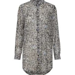 ICHI dame skjorte IHCHIFFY - Sandshell Black Leo Best