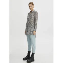 ICHI dame skjorte IHCHIFFY - Sandshell Black Leo Best