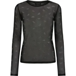 Liberté LIBERTÉ dame bluse MESH - BLACK BOW DIAMOND DOT Hot