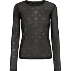 Liberté LIBERTÉ dame bluse MESH - BLACK HEART DIAMOND DOT