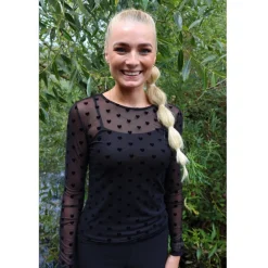 Liberté LIBERTÉ dame bluse MESH - BLACK FLOCK HEART Best