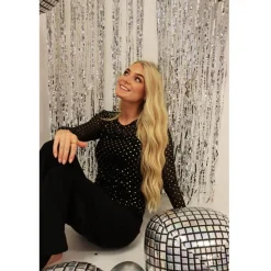 Liberté LIBERTÉ dame bluse MESH - BLACK GOLD HEART Outlet