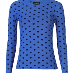 Liberté LIBERTÉ dame bluse MESH - ELECTRIC BLUE BLACK FLOCK HEART Sale