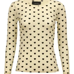 Liberté LIBERTÉ dame bluse MESH - IVORY BLACK FLOCK HEART Outlet