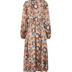 Liberté dame kjole GRAFFI - BLUE BROWN FLOWERS Online