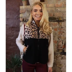 Liberté LIBERTÉ dame vest TEDDY 22173 - LUX LEO BLACK BORDEAUX Sale