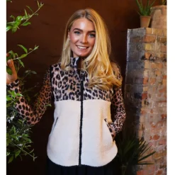 Liberté LIBERTÉ dame vest TEDDY 22173 - LUX LEO CREME BLACK Best