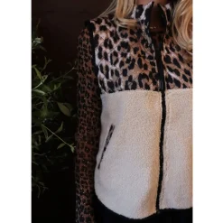 Liberté LIBERTÉ dame vest TEDDY 22173 - LUX LEO CREME BLACK Best