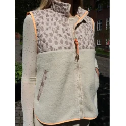 Liberté LIBERTÉ dame vest TEDDY 22173 - Creme Pale Lux Leo Neon Orange