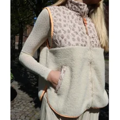 Liberté LIBERTÉ dame vest TEDDY 22173 - Creme Pale Lux Leo Neon Orange