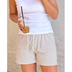 LULULIA Dame Shorts LUSELMA 62781 - Noce/White Outlet