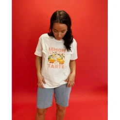 LULULIA Dame T-Shirt LuNoor 0588 - Offwhite Lemon New