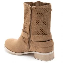 SHOES Malou dame bikerstøvler 9636A - Camel Discount